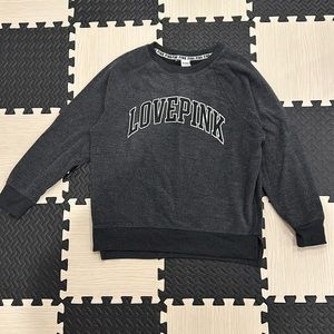 Victoria’s Secret PINK “Love Pink” Pullover Sweatshirt Gray Size M